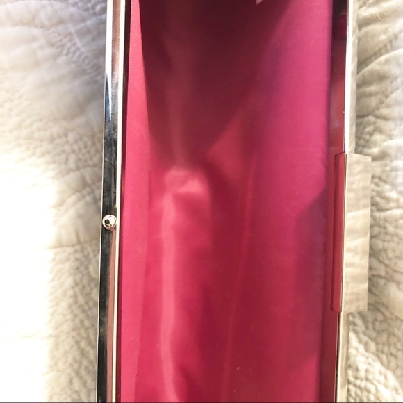 Black Clutch Handbag with Silver Chain - Picture 7 of 8